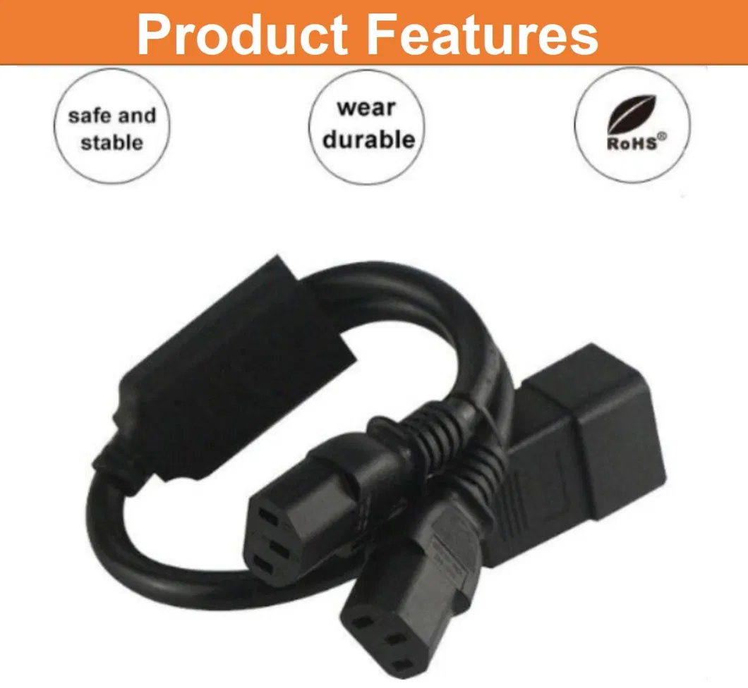 IEC C14 to C13 Computer Power Extension Cord Ith EU Au Us UK Adapter