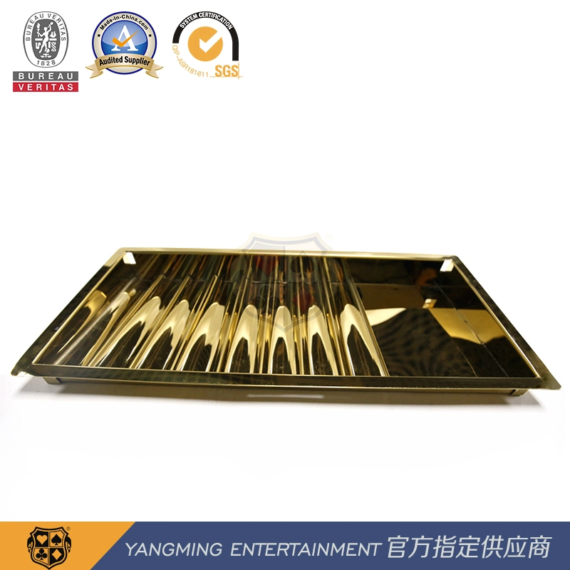 9-Row Round Square Code Combination Design Titanium Gold Single-Layer Ith Lock Poker Chip Tray Ym-CT11