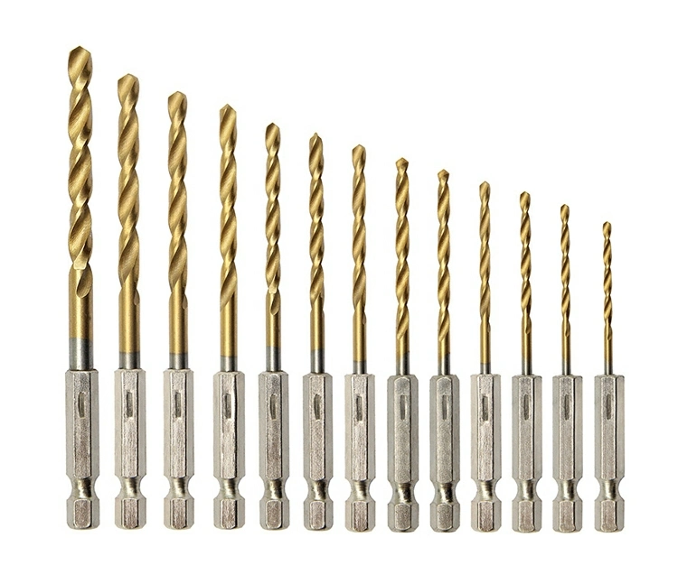 Hex Shank HSS Twist Drill Bit Titanium Coated