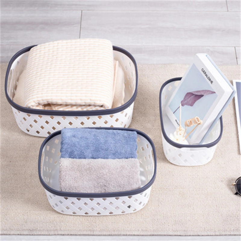 Multifunctional Storage Box Kitchen Bathroom Living Room Convenient Plastic Storage Basket Ith Handle