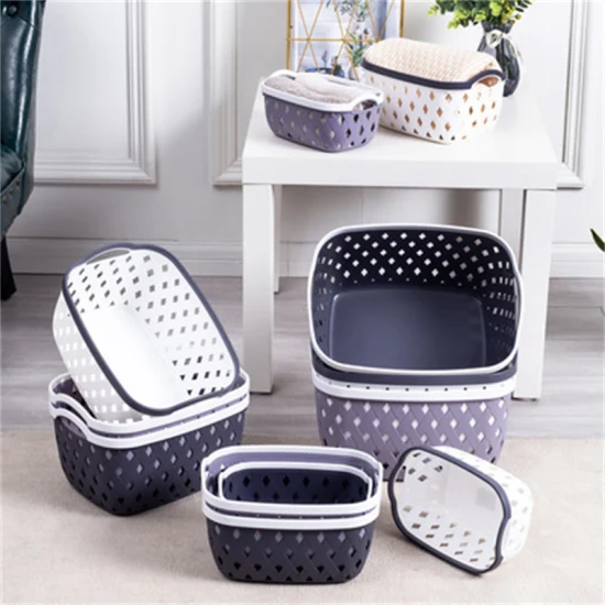 Multifunctional Storage Box Kitchen Bathroom Living Room Convenient Plastic Storage Basket Ith Handle