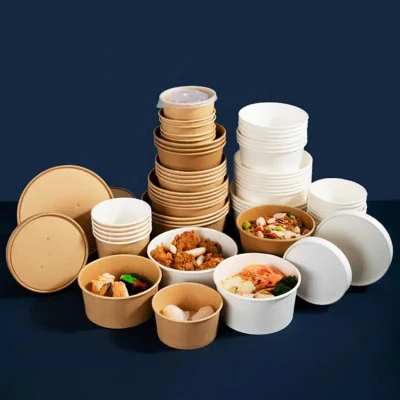 Wholesale Disposable Kraft Paper Soup Bowls Kraft Bowl 1000 Ml Ith Lid